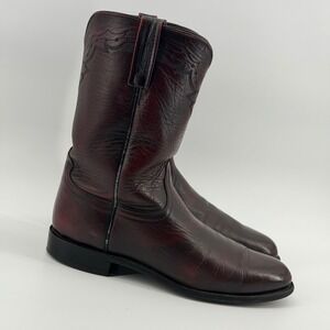 Lucchese 2000 Black Cherry Cowboy Boots Men's 10.5D Handcrafted Style T0083